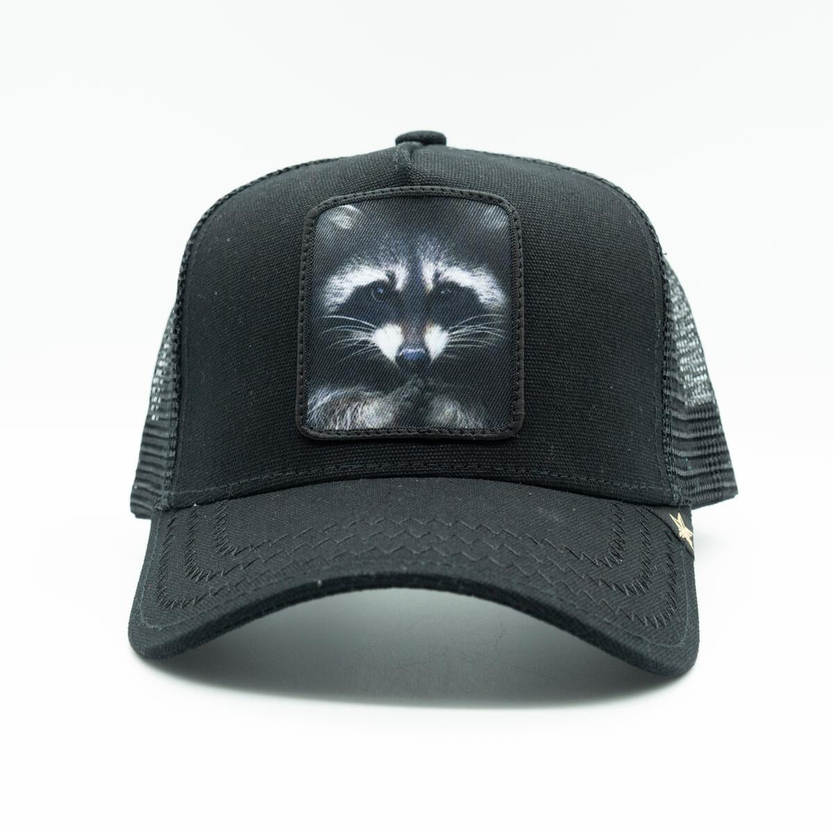 Farm racoon black  trucker hat