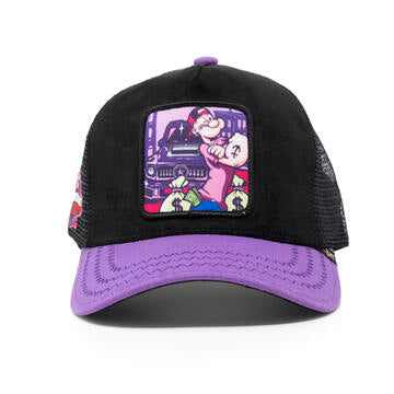 trucker hat Cartoon purple