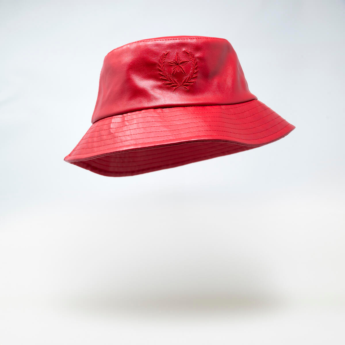 Red bucket hat