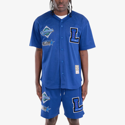 Mesh Baseball Jersey Shirt (BLUE)