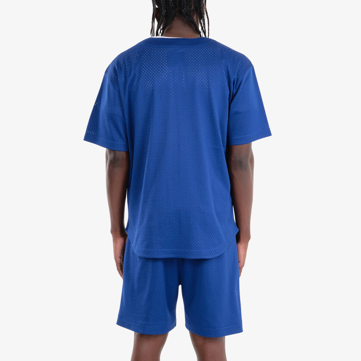 Mesh Baseball Jersey Shirt (BLUE)