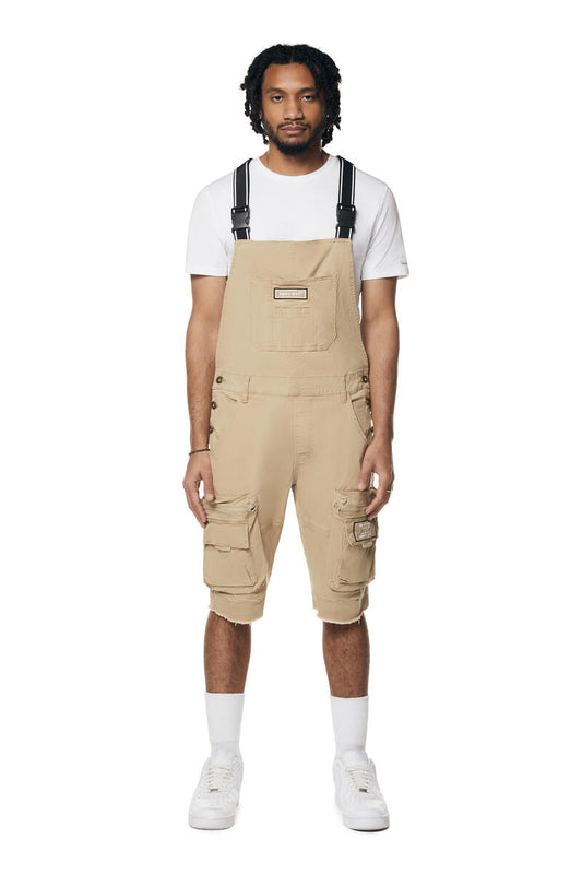 UTILITY TWILL OVERALL SHORTS (KHAKI)