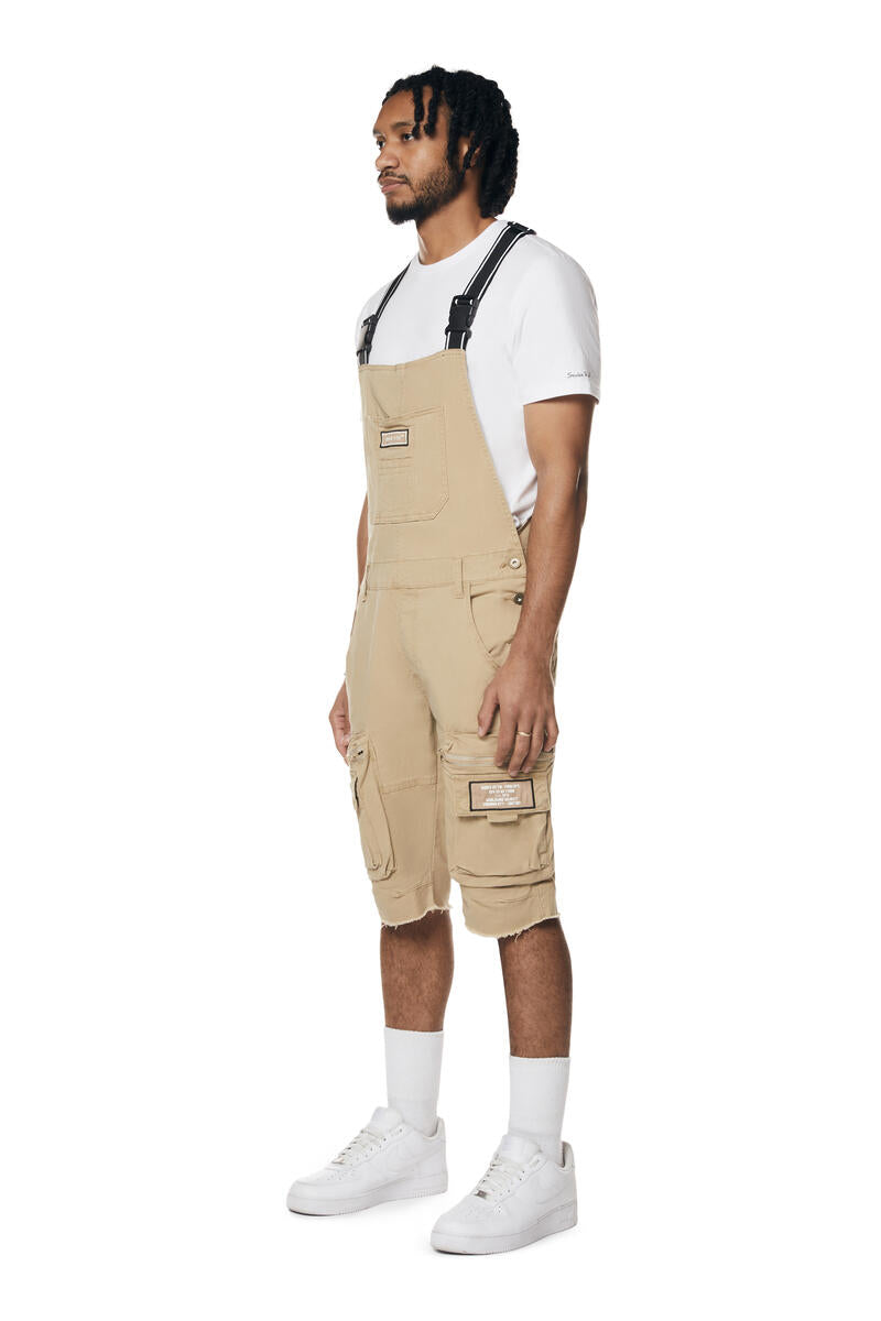 UTILITY TWILL OVERALL SHORTS (KHAKI)