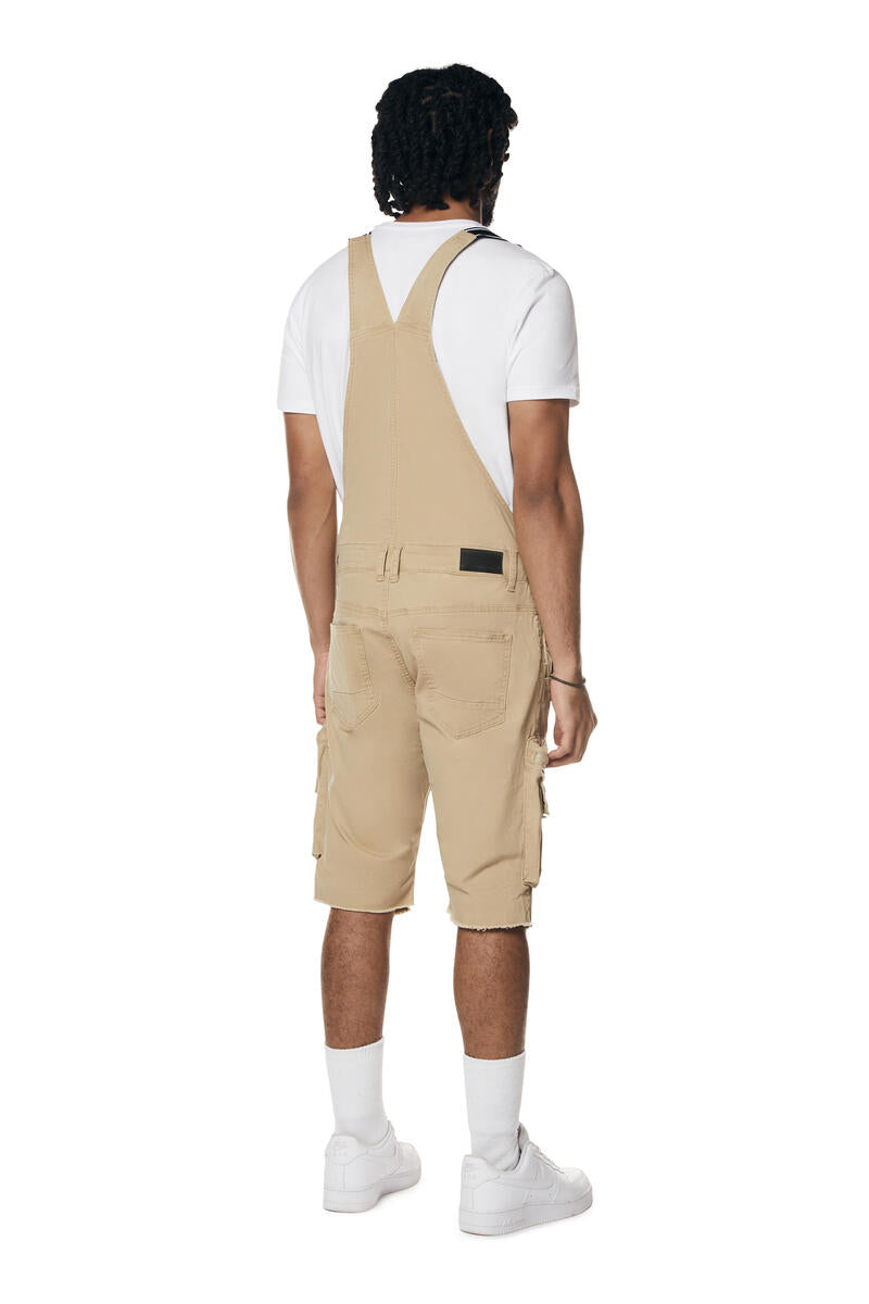 UTILITY TWILL OVERALL SHORTS (KHAKI)