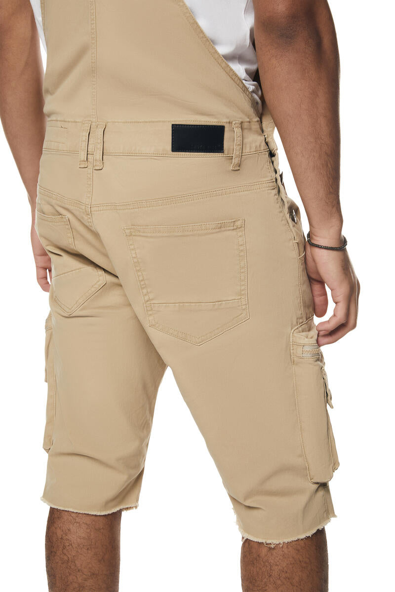 UTILITY TWILL OVERALL SHORTS (KHAKI)