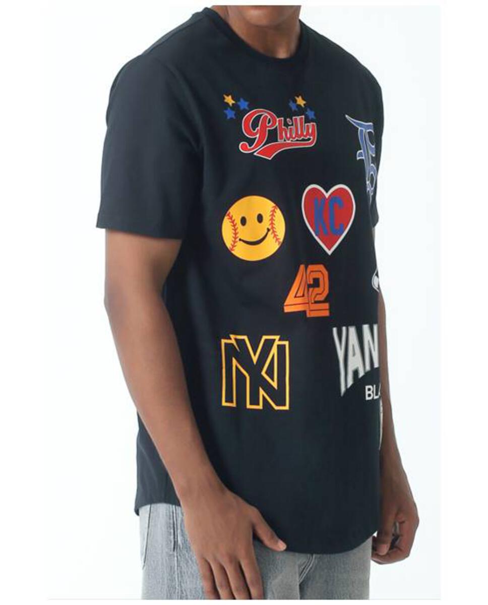 Multi logos baseball jersey tee