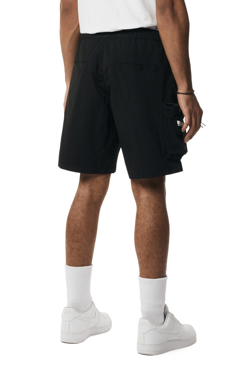 UTILITY NYLON CARGO SHORTS (BLACK)