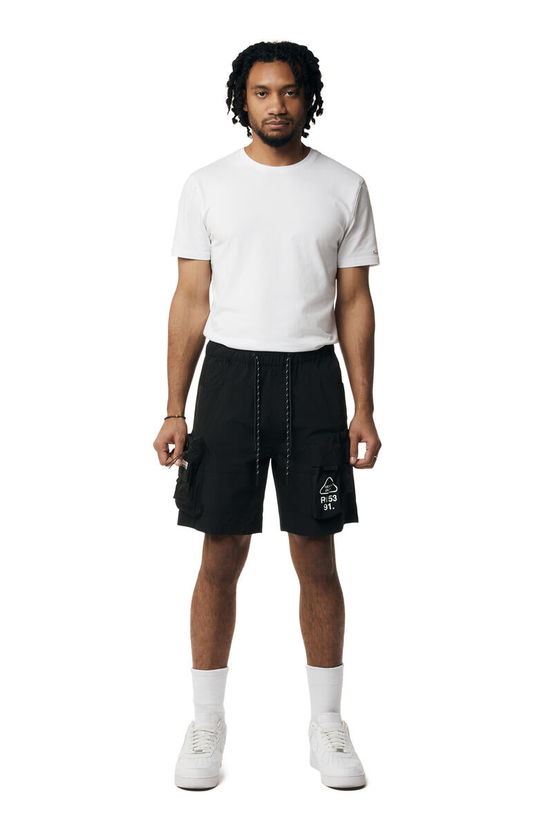 UTILITY NYLON CARGO SHORTS (BLACK)